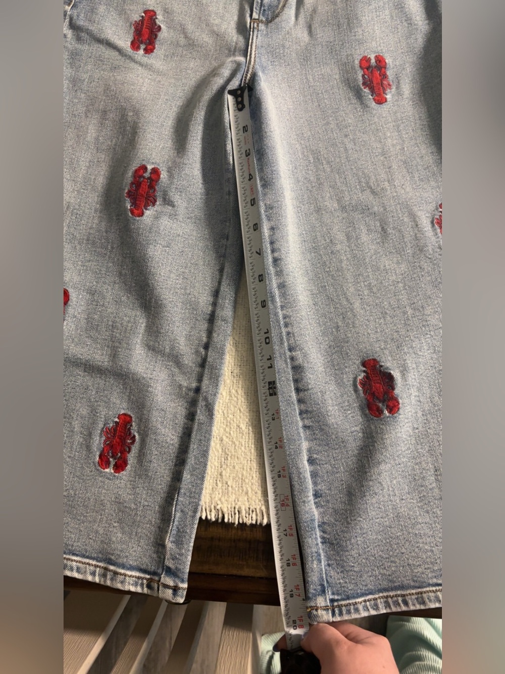 Womens Driftwood Jeans with Red Lobster Embroidery - Picture 4 of 7